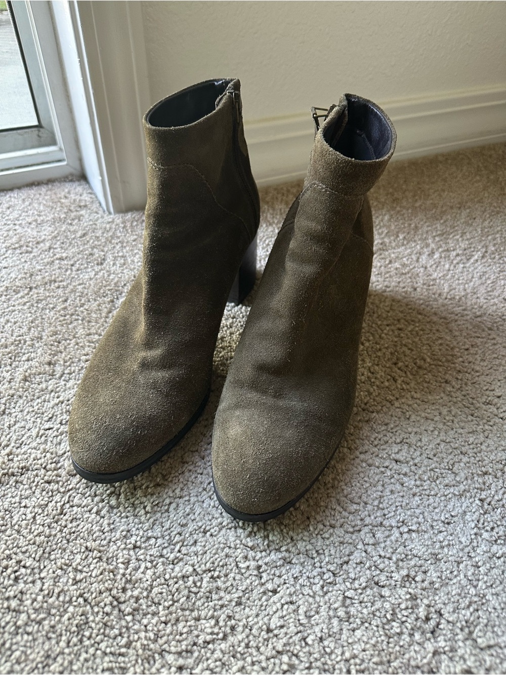 Aquatalia Suede Ankle Boots in Olive